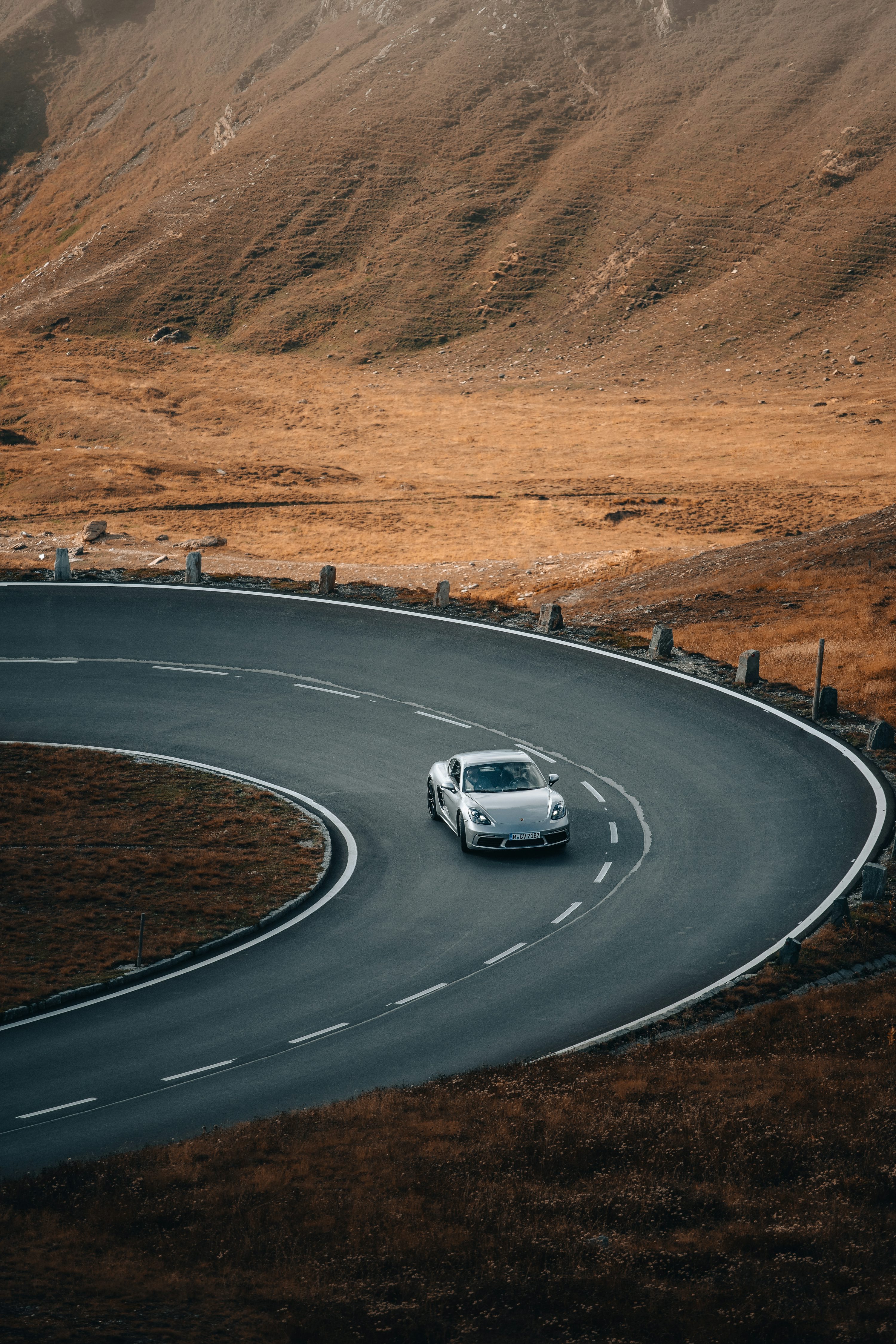 a car driving on a road