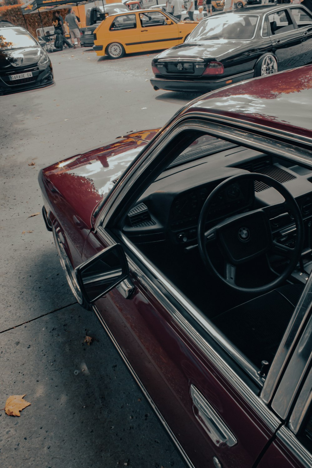 a car with its front facing the camera