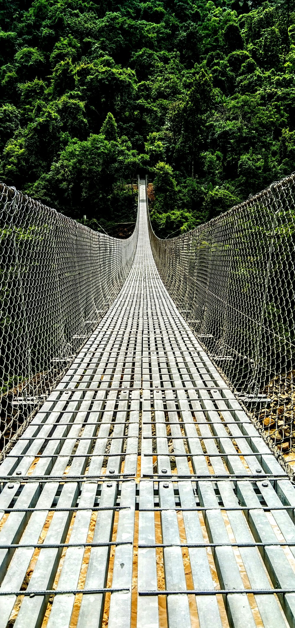 a long metal fence