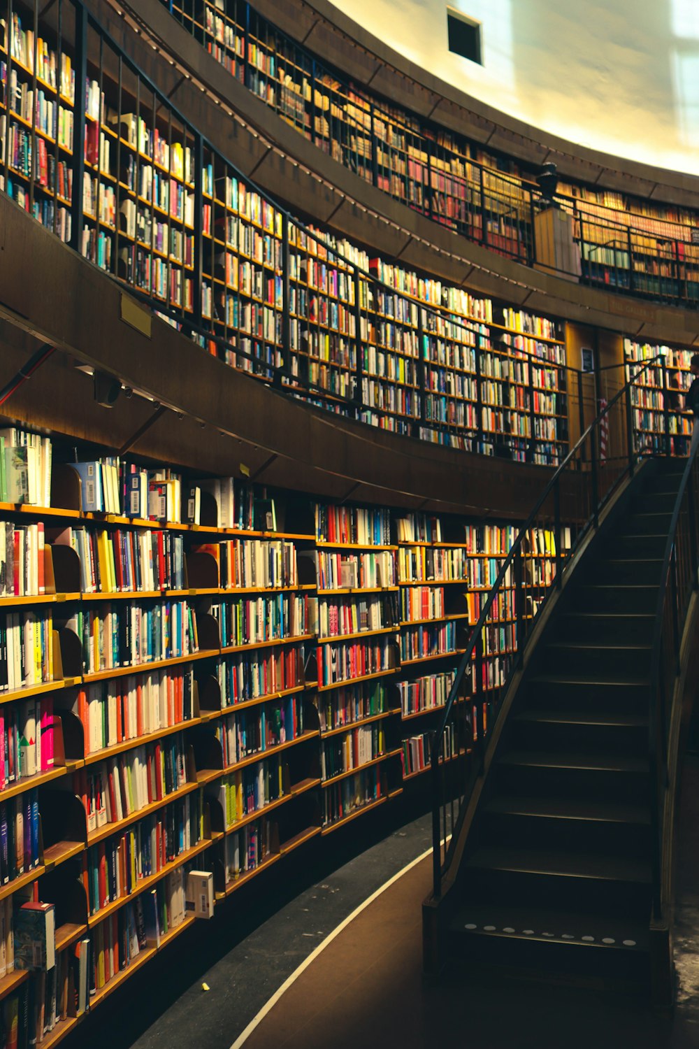 a library with many books