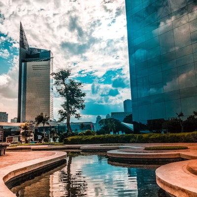 a large building with a tower