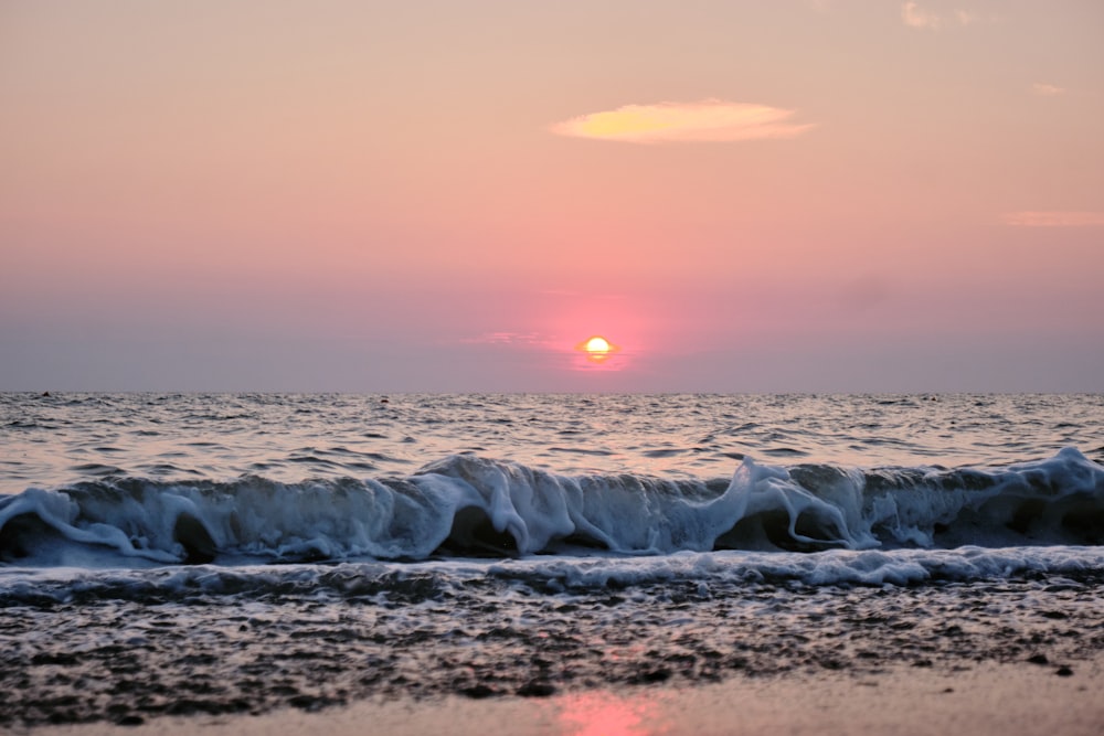 waves on a beach