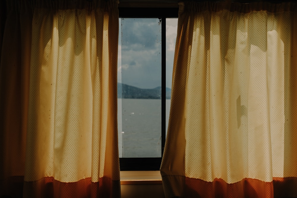 a window with curtains