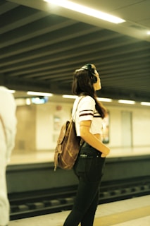 a person with a backpack walking