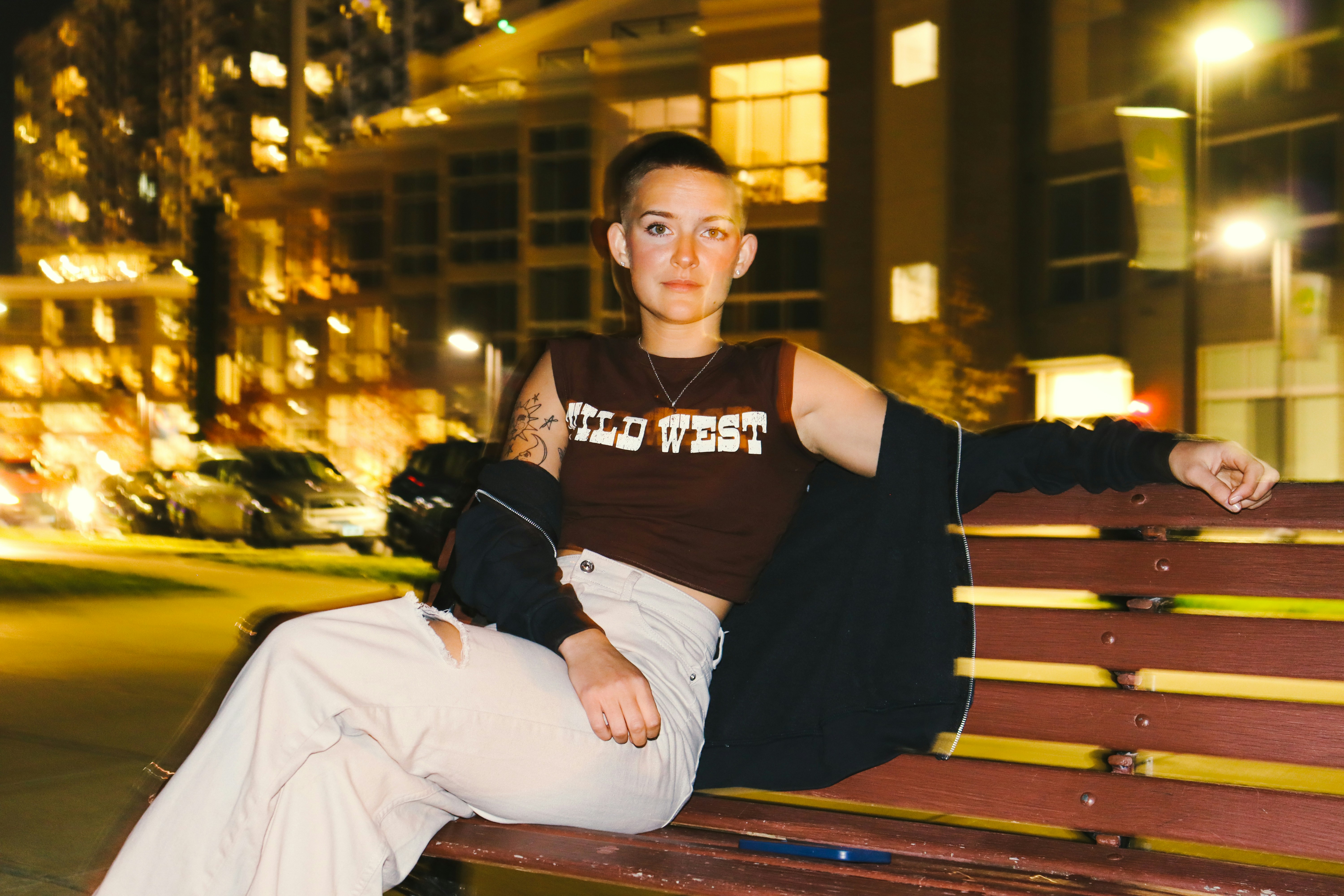 a man sitting on a bench