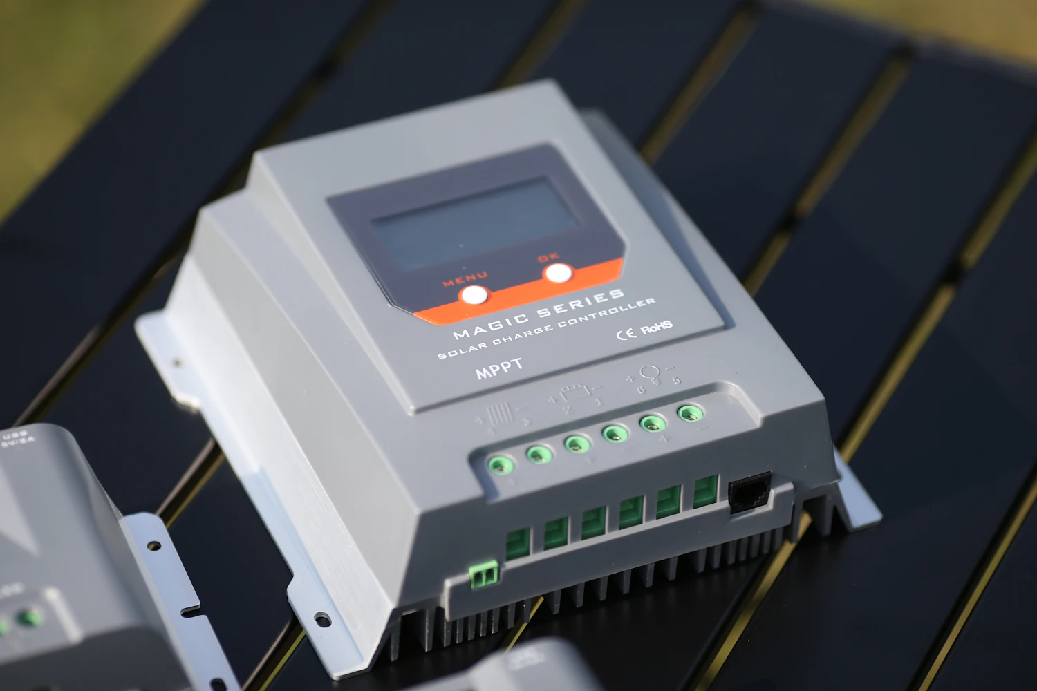 Close-up of electrical and machine components