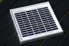 Close-up of a compact solar panel designed for small spaces