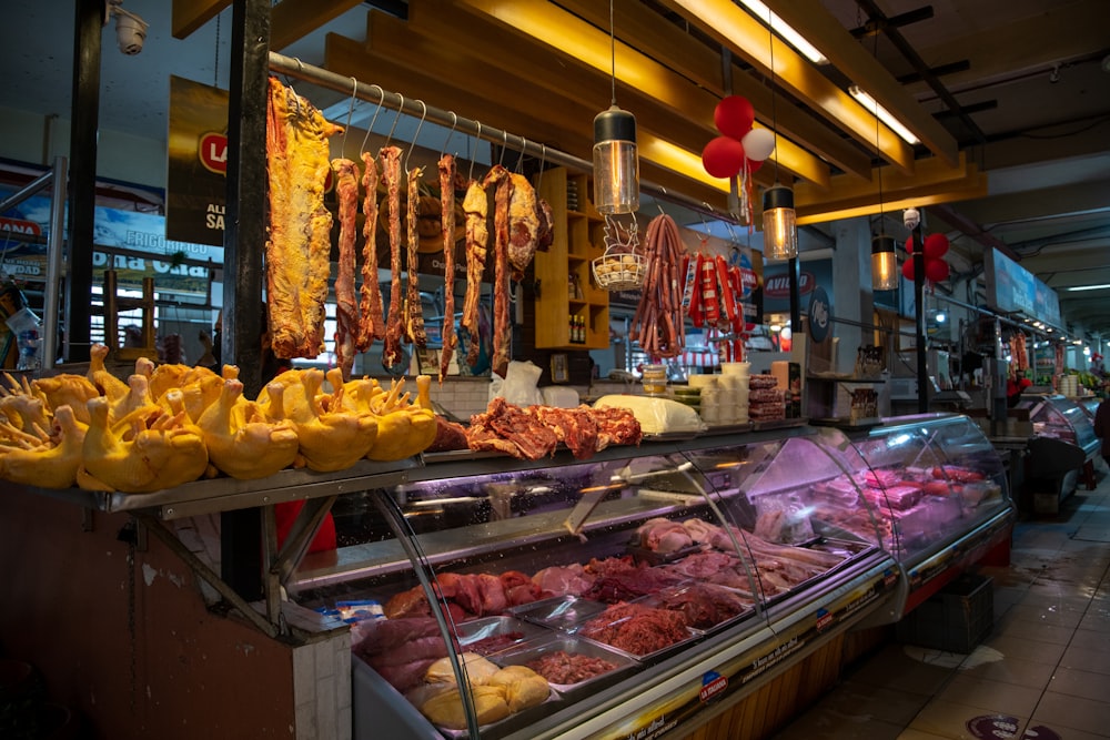 a market with various foods