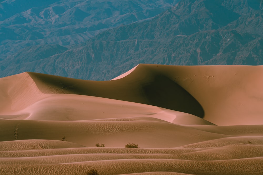 Un paisaje desértico con dunas de arena