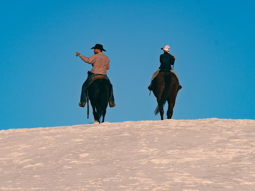 a couple of men riding horses