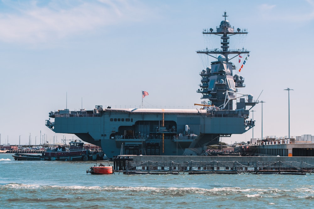 a large ship in the water