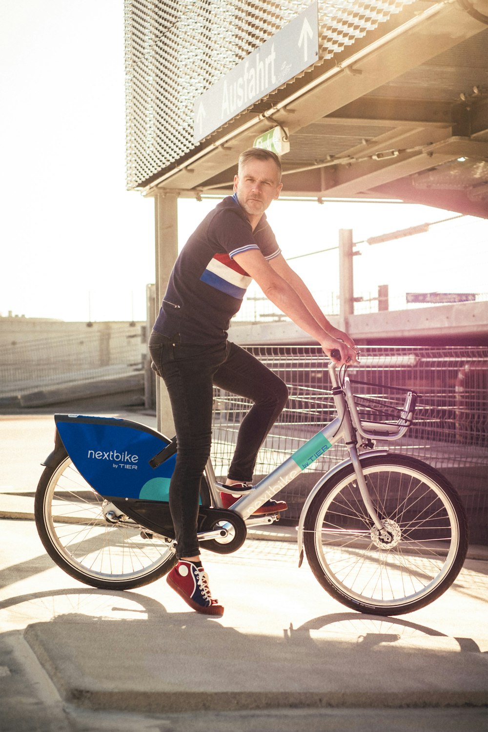 a person riding a bicycle