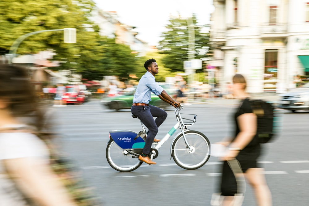 a person riding a bicycle