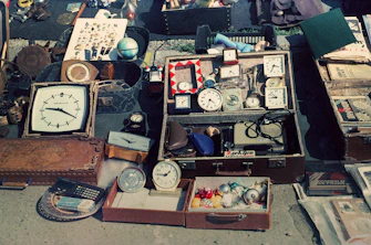 a collection of old clocks
