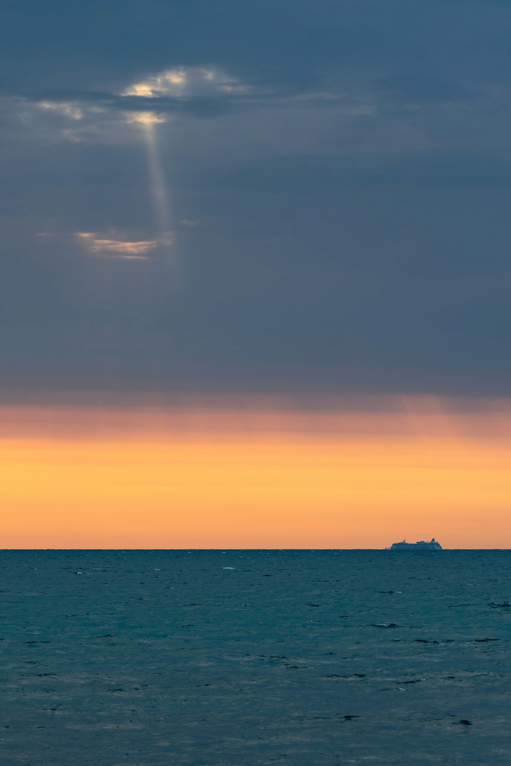 a sunset over the ocean