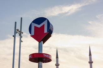 a sign with a flag on it