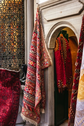 An elegant setup showcasing traditional Moroccan textiles.
