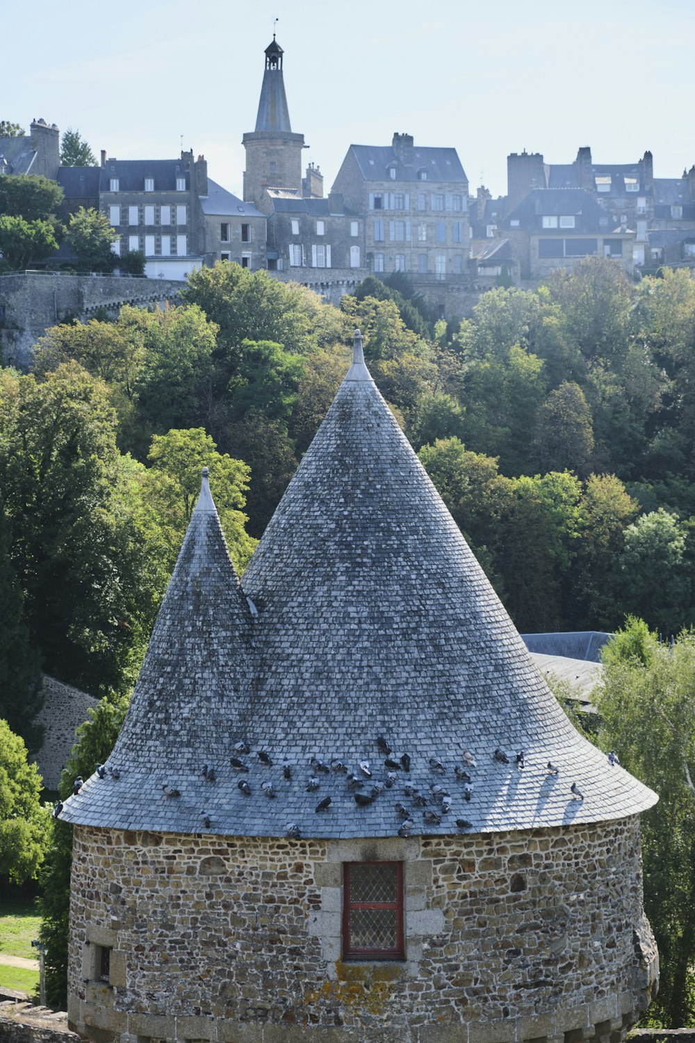 a building with a pointed roof