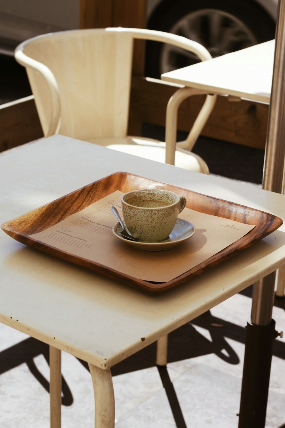 a cup of coffee on a table
