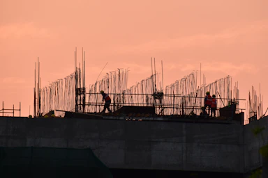 a group of people on a bridge