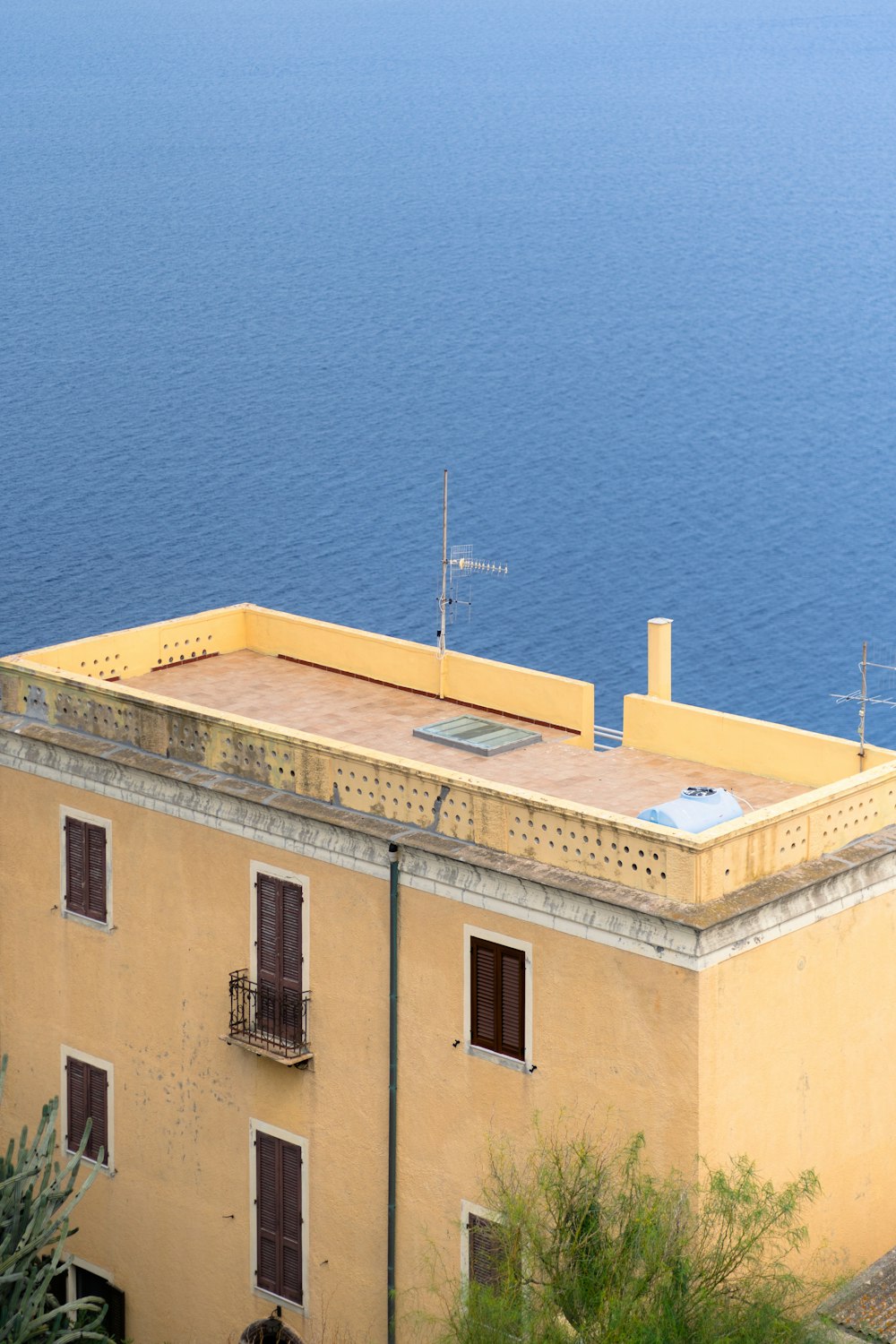 a building with a satellite dish on top