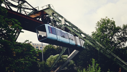 a train going over a bridge