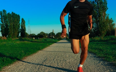 a person running on a path