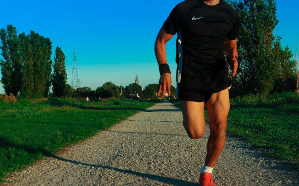 a person running on a path