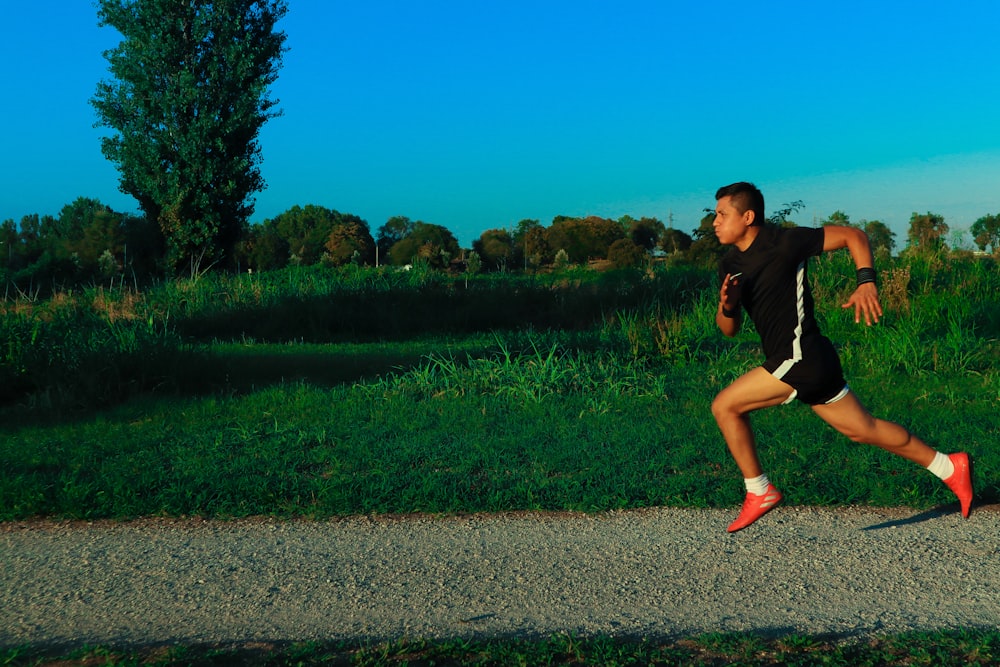 a person running on a path