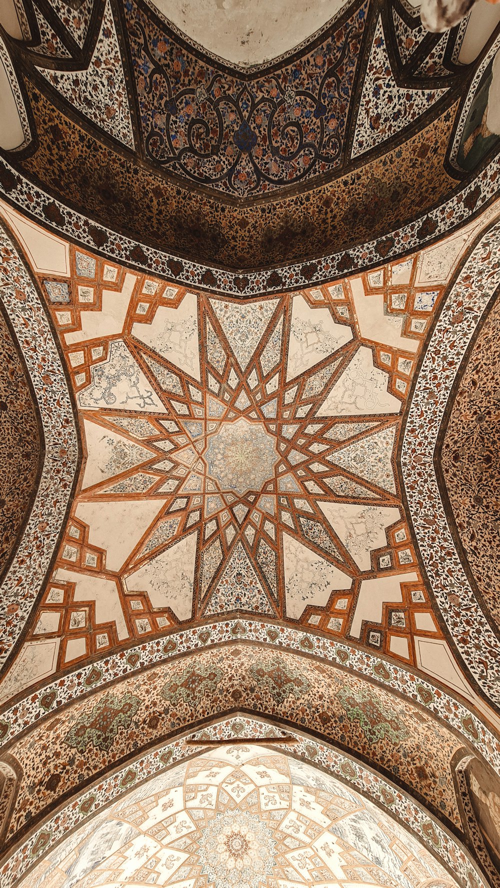 a close-up of a ceiling