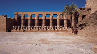 a group of people standing in front of a building with columns