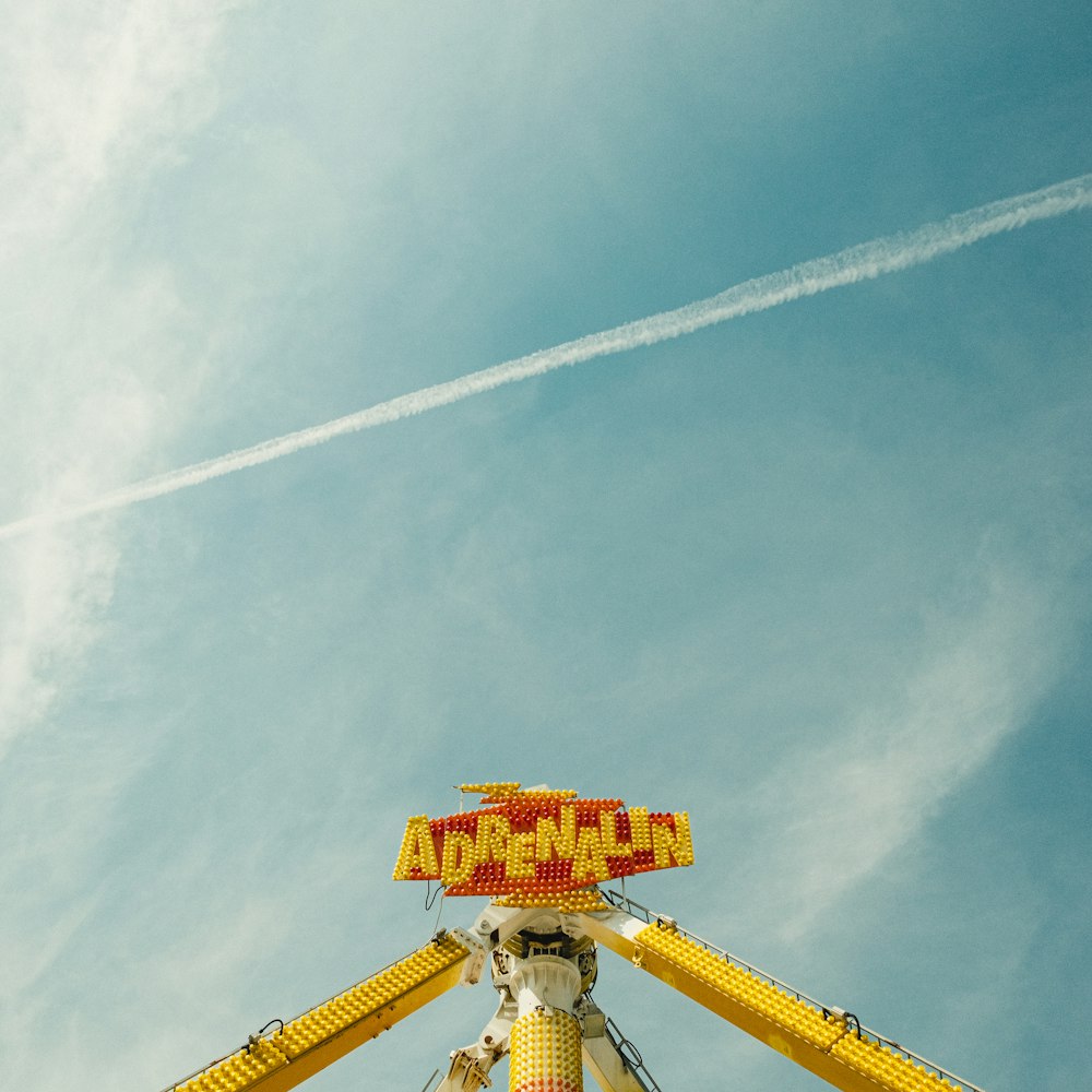 a yellow and red roller coaster