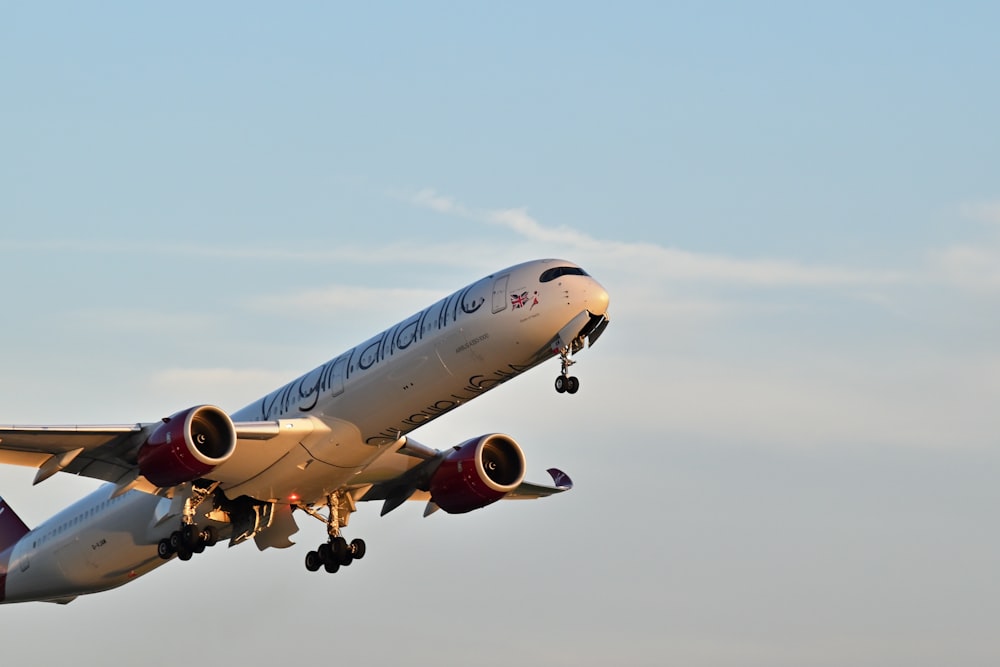 a large airplane flying in the sky