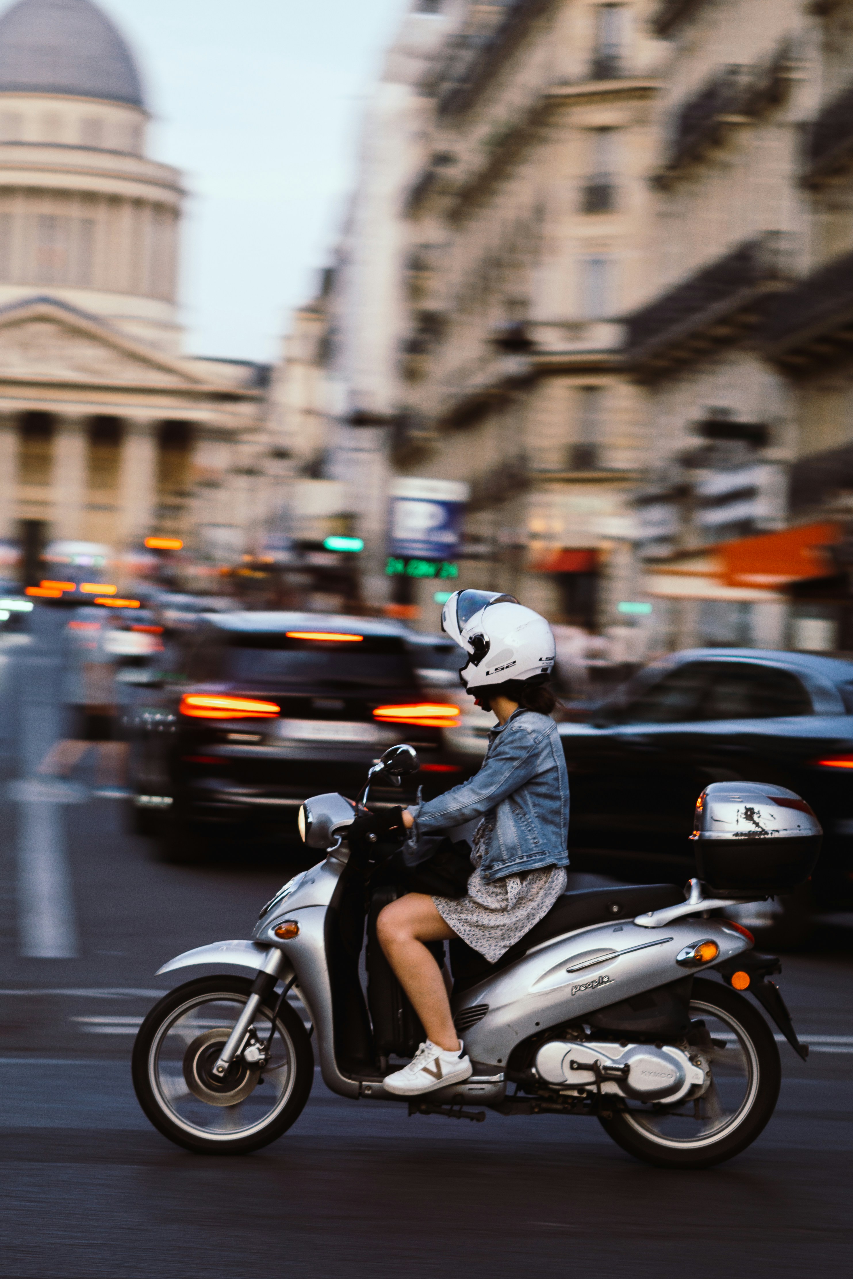 a person riding a motorcycle