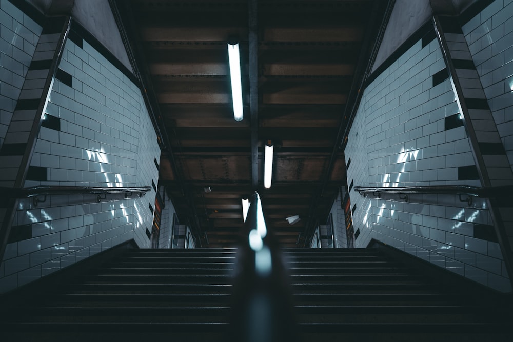 a staircase in a building