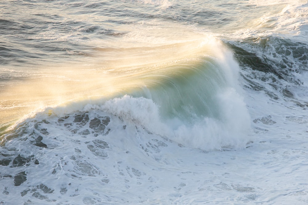 waves crashing on a beach