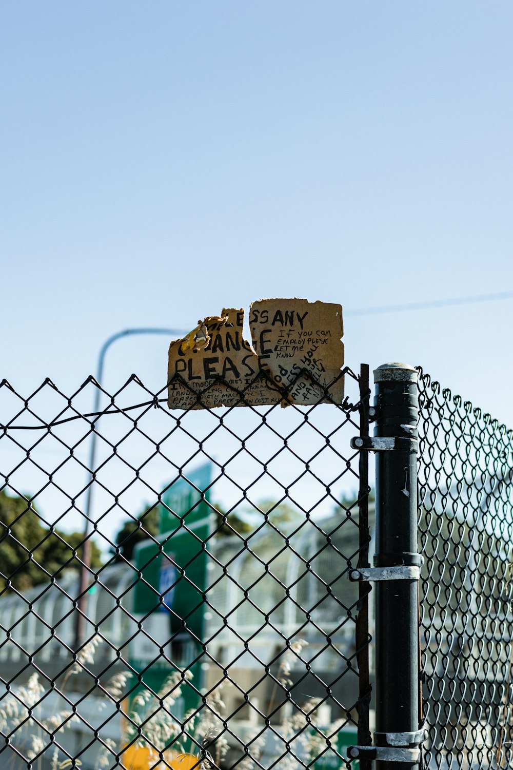 a sign on a pole