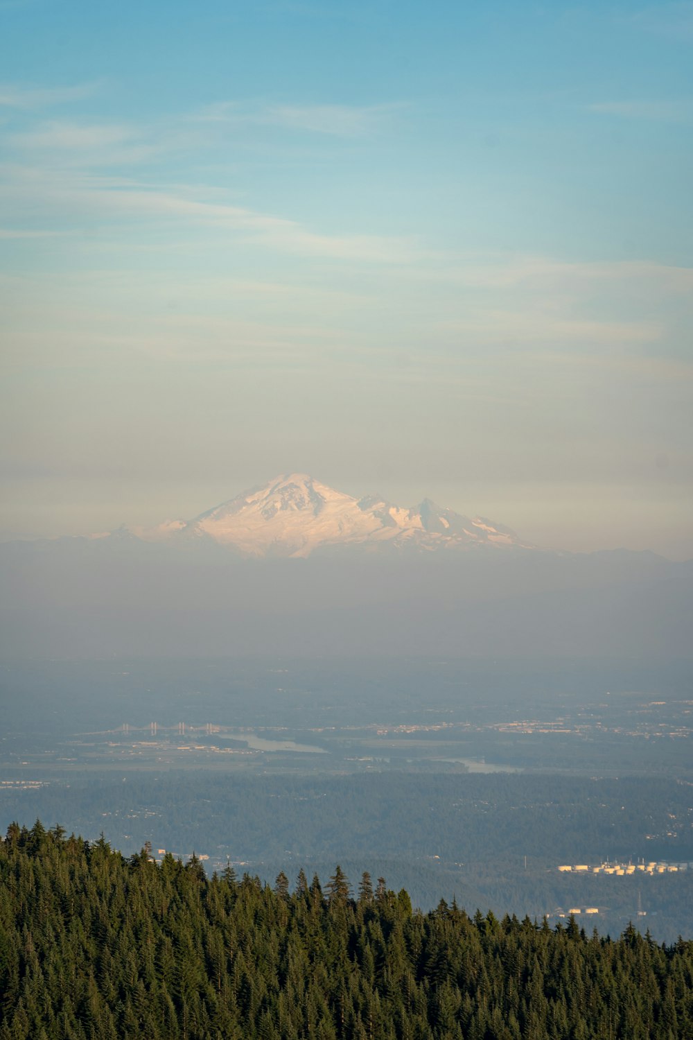 a mountain in the distance