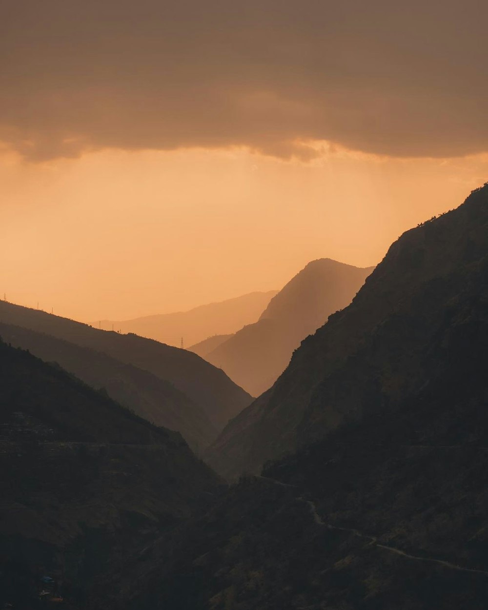 a valley between mountains