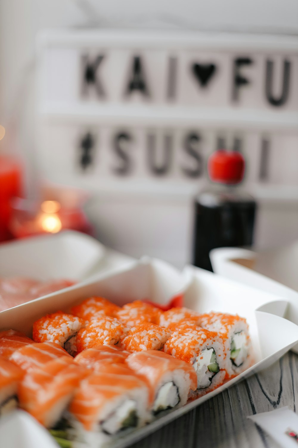 a plate of sushi