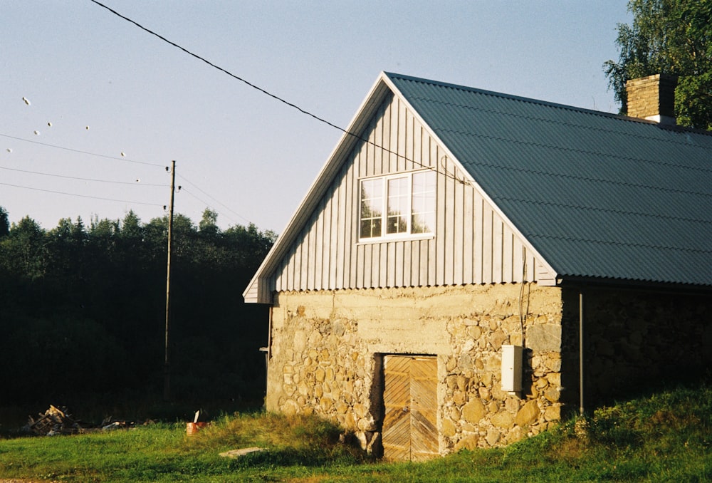 a house with a broken roof