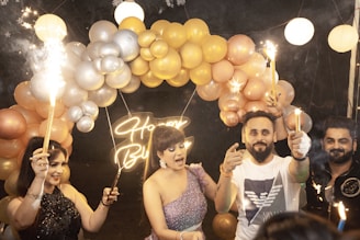 a group of people holding candles