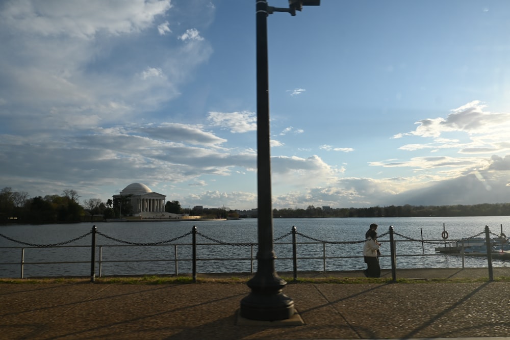 a person standing on a dock