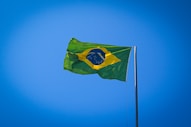 a flag flying in the air