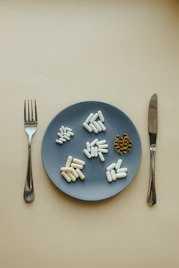 a plate with food on it