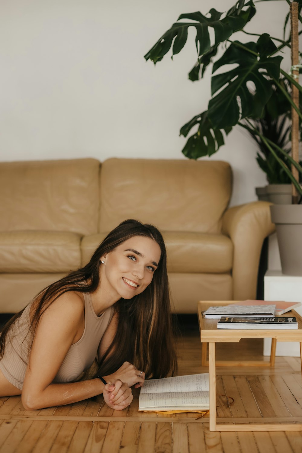 a woman sitting at a table