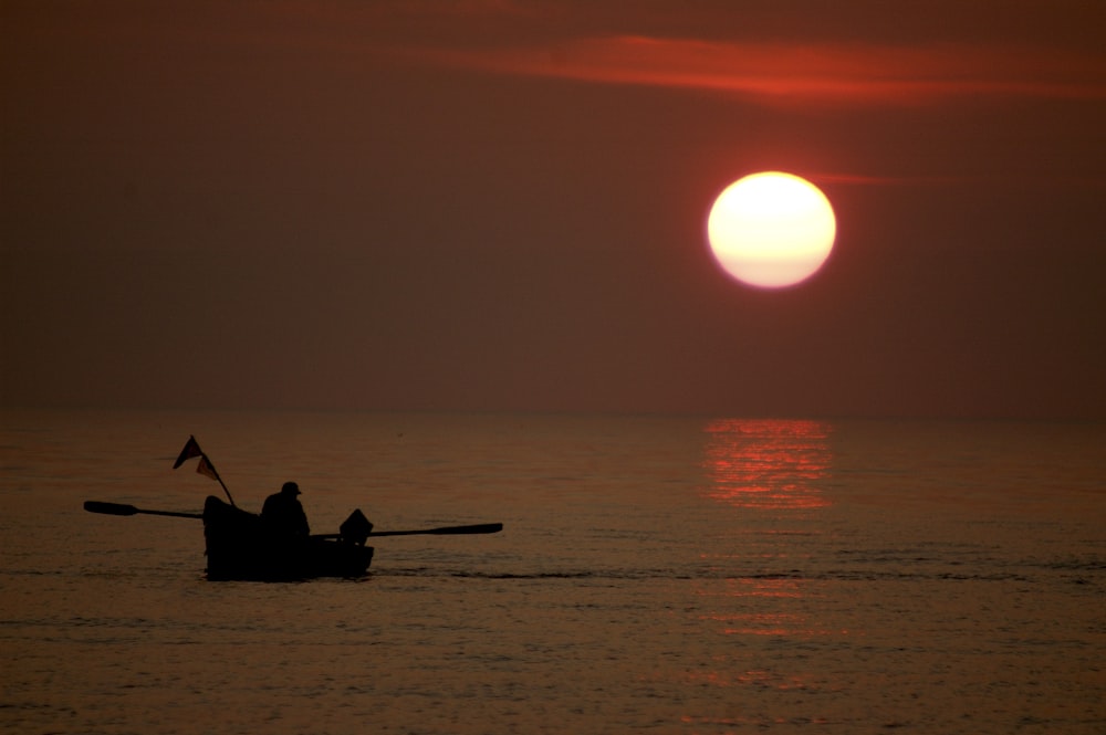 a person rowing a boat