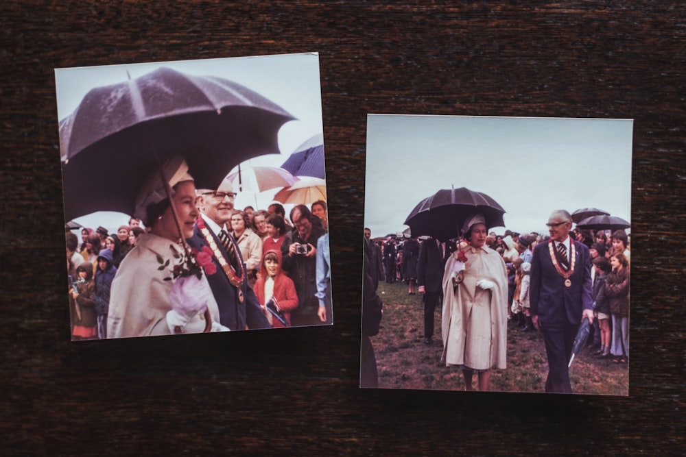 a group of people holding umbrellas