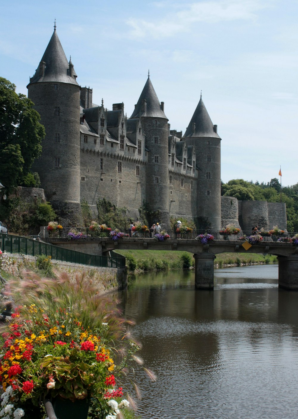 a castle with a moat