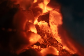 a close up of a fire